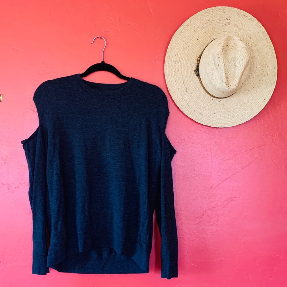 ALL SAINTS MERINO WOOL COLD SHOULDER TOP